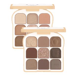 NOVO吐司九色眼影盘防水防汗珠光哑光闪粉大地色纯欲风便携初学者