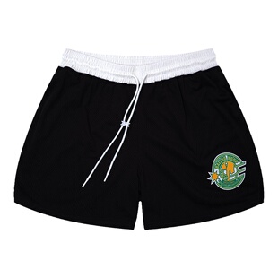 BALLHO夏季美式裤子五分复古双层运动篮球速干短裤男网眼球裤健身