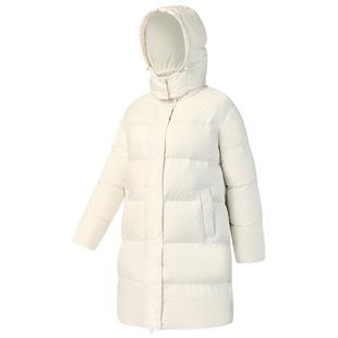 FILA斐乐女士中长款保暖羽绒服2025冬新款网球运动宽松连帽厚外套