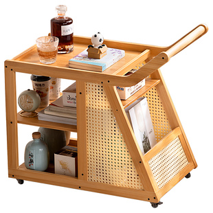 可移动边几小桌子沙发侧边柜茶几床头桌推车餐车客厅实木茶台巴士