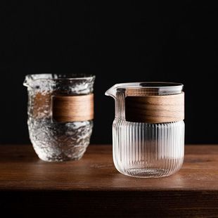 高硼硅玻璃鹰嘴公道道主人公家用耐热杯茶杯圈功夫茶器分木茶具杯