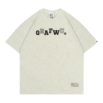 GRAF黑白灰上下错落简约棉质短袖