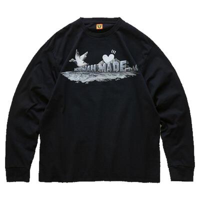 HUMANMADE长袖日产水彩鸭子图案