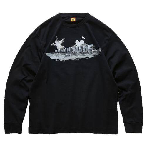 现货 HUMAN MADE GRAPHIC L/S T-SHIRT 日产水彩鸭子图案长袖T恤