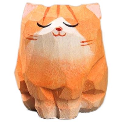小狗柴犬橘猫手工木雕饰品桌摆件可爱生日礼物小物品木头迷你动物
