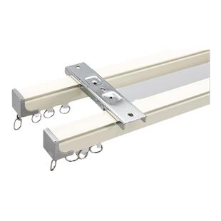 窗帘轨道静音滑轨直轨弯轨u形L轨道滑轮静音双轨道窗帘滑道侧顶装