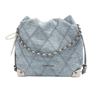 南风Chio2nd 蓝调芭蕾水桶包包女秋冬牛仔蓝精致链条单肩斜挎小包