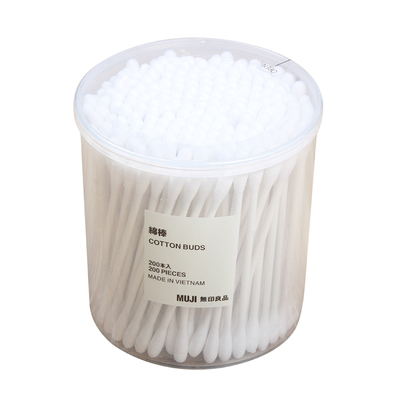 日本MUJI无印良品纸轴棉棒200支 双头粗细棉签 卫生棉棒替换装