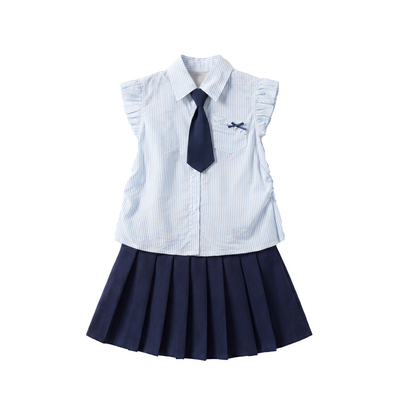 唯暖女童套装夏装宝宝衣服2026新款夏季小女孩学院风jk裙子两件套