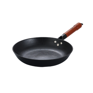 中福煎锅平底锅古法泥膜牛排锅无涂层家用老式生铁铸铁锅陆川铁锅