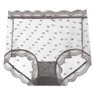 蝶安芬性感蕾丝高腰白内裤女100%