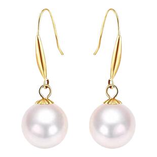 18k金耳钩耳勾配件diy自制耳饰拖耳挂玫瑰金珍珠耳坠耳环空托配件