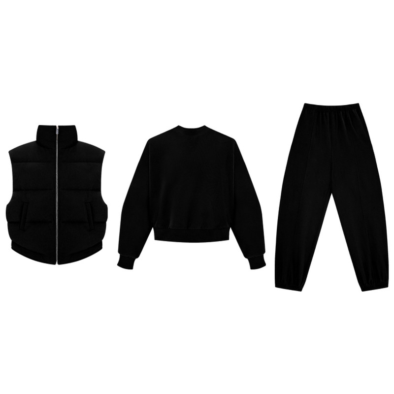 HONORE古月 Du家定制 索罗那针织松弛百搭 羽绒服马甲加绒套装