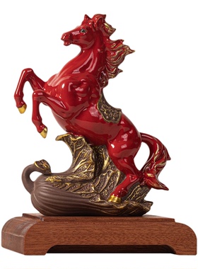 陶瓷生肖马招财马到成功摆件