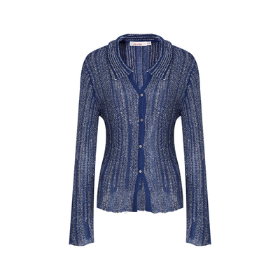 肌理感混合纱线微透感针织开衫