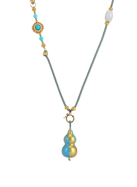 珞石非遗大漆葫芦吊坠项链毛衣链