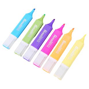 齐心固体荧光笔大容量记号笔彩色粗划重点耐用多色荧光标记笔学生用做笔记神器手账考试学习办公用品文具