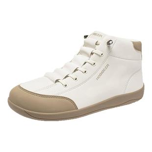 HOBIBEAR男鞋2025新款宽头鞋女士宽楦加绒棉靴中帮男士运动大头鞋