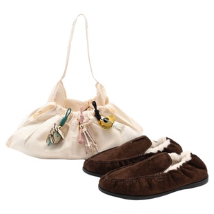 足下工业毛绒乐福鞋 FOOT INDUSTRY 秋冬复古深咖色男女同款毛绒