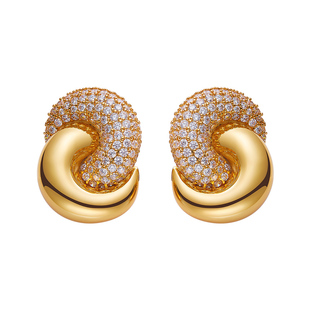 [甄选7折]NanaJacqueline娜扎同款复古交叉Eternal Bond圆环耳钉