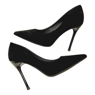 床上高跟鞋性感高跟鞋大码女细跟凉鞋尖头绑带夜场单鞋不累脚