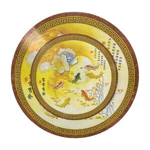 加厚不锈钢内置转盘圆桌酒席饭店餐桌可折叠户外商用彩图桌子简约