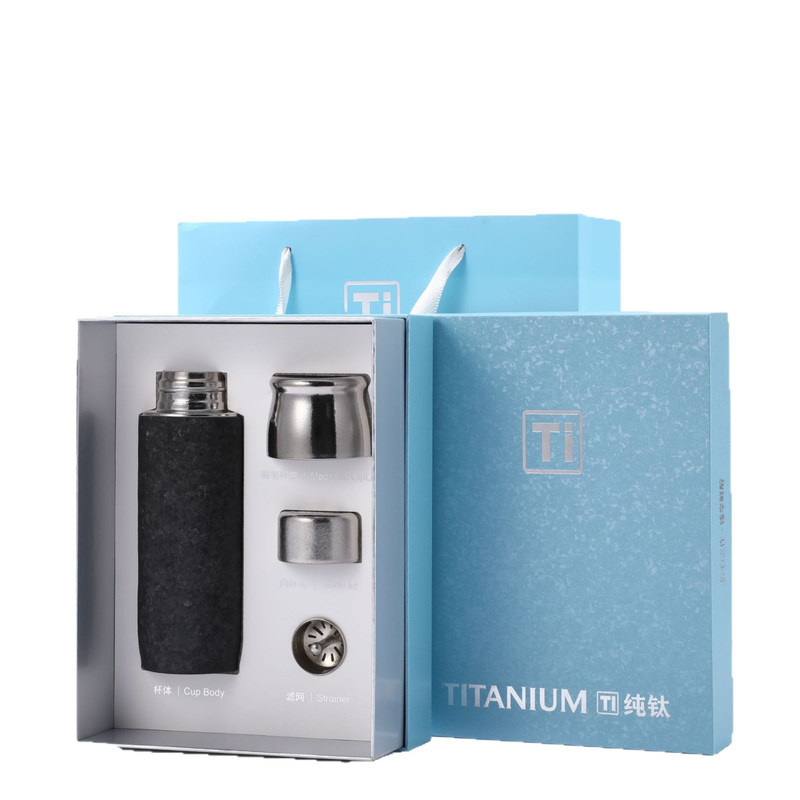 高档磁吸纯钛保温杯泡茶杯便携水杯高颜值车载焖茶杯子礼品送礼