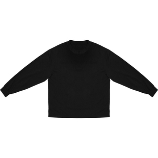 O3PARK秋季新款索洛纳速干防晒重磅小领口宽松白色纯色长袖T恤