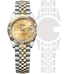 贴坏换新】适用于劳力士m279163日志型28牙圈珠链保护膜贴膜星期日历DD表膜软膜表链表带后膜表耳侧边修复