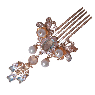 汉服发饰全套流苏发簪后压仙气发冠古风头饰套装秋冬女款古装配饰