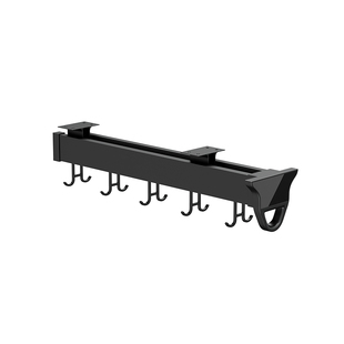 厨房橱柜抽拉式锅具收纳架侧装炒锅吊架推拉架滑轨挂钩锅具抽拉架