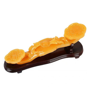 黄玉如意摆件天然玉石白如意新中式客厅玄关家居乔迁开业吉祥礼品