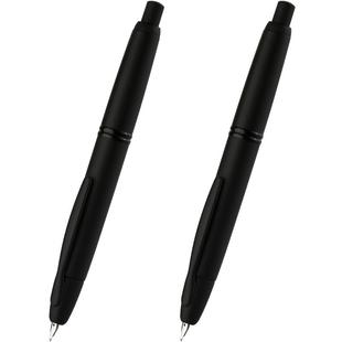 日本PILOT百乐Capless黑武士钢笔限定18K金尖黄铜笔杆按压式钢笔磨砂黑杆FC-1800R办公钢笔男士高档礼盒装