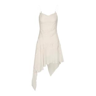 eihey诶嘿23夏季新品法式不规则下摆温柔甜美开叉无袖吊带连衣裙