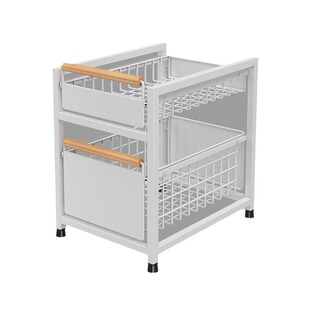 厨房超深拉篮下水槽置物架抽拉式分层架灶台下多层调料橱柜收纳架