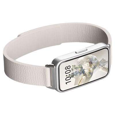 适用华为10荔枝纹8磁吸硅胶表带