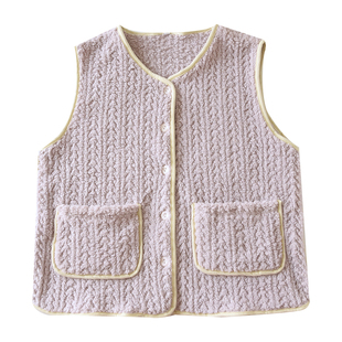 秋冬睡衣上衣可外穿女单件马甲珊瑚绒法兰绒保暖加厚打底背心坎肩