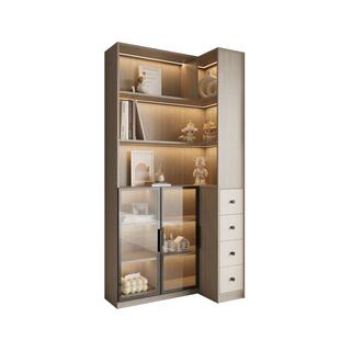 书架落地置物架储物柜子一体靠墙不占地方的书架家用转角书柜防尘