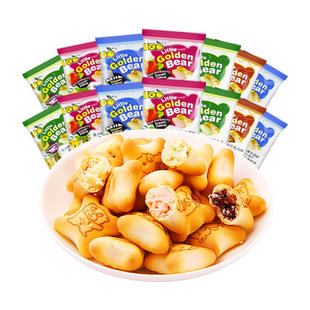 小熊注心饼干饼干儿童小零食马来西亚进口EGO金夹心巧克力草莓