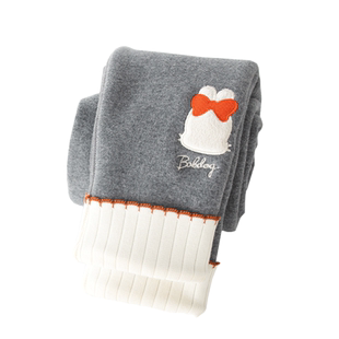 巴布豆女童加厚打底裤寒冬外穿儿童加绒裤子女3岁5保暖女宝宝棉裤