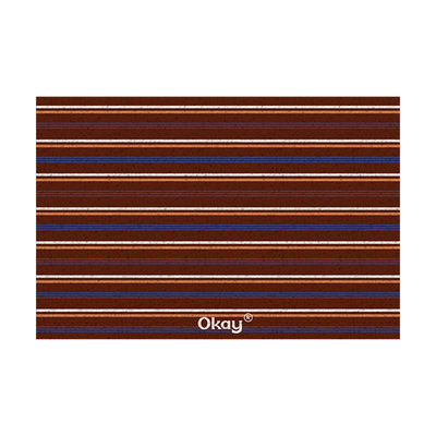 okay木质条纹丝圈入户地垫大门口家用可裁剪 pvc耐脏防滑除尘脚垫