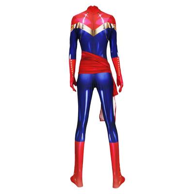 成人儿童女漫威Captain Marvel Cosplay 惊奇队长扮演连体紧身衣