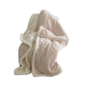 无印良品沙发盖毯羊羔绒毛毯办公室午睡加厚冬季珊瑚绒小毯子