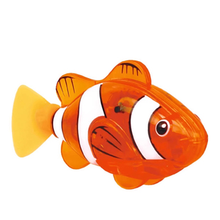 宝宝洗澡发光感应电动小鱼戏水宠物鱼游水鱼会游泳仿真小丑鱼玩具