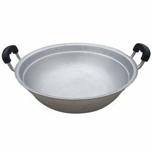 老式手工倒锅纯铝锅家用双耳炒菜锅小号铝制汤锅蒸锅吕炒锅大厨用