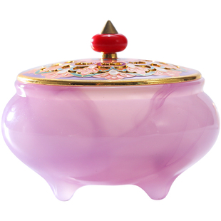 玉石香炉家用室内檀香炉沉香熏香炉茶道摆件小号盘香炉中式香薰炉