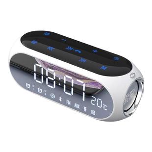 【2代升级】索爱无线蓝牙音箱低音炮镜面礼物大功率时钟家用收款