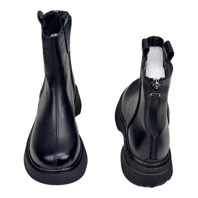 真皮羊毛马丁靴女2025新款秋冬加绒加厚保暖切尔西英伦风厚底短靴