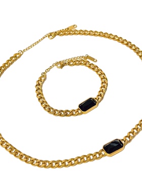 欧美ins风钛钢粗链条项链