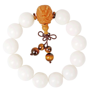 工厂价菩提根手串非白玉大颗圆珠男女菩提子佛珠莲花手链天然高密